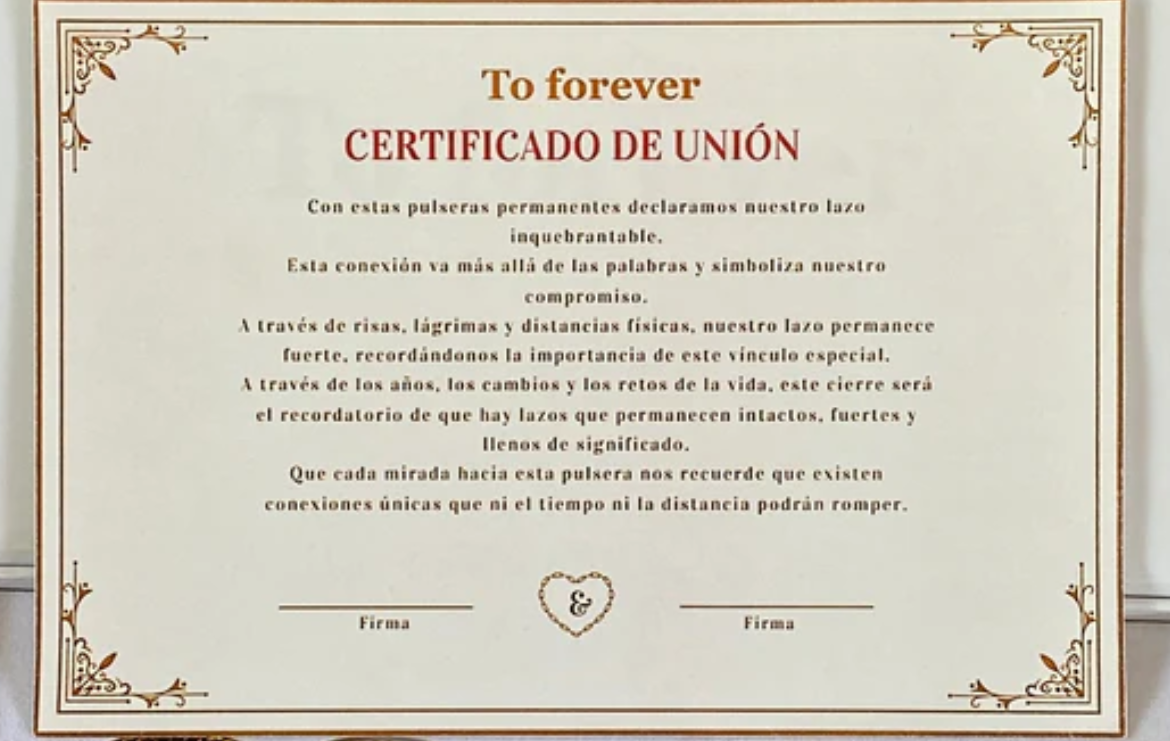 Certificado de unión Gratis